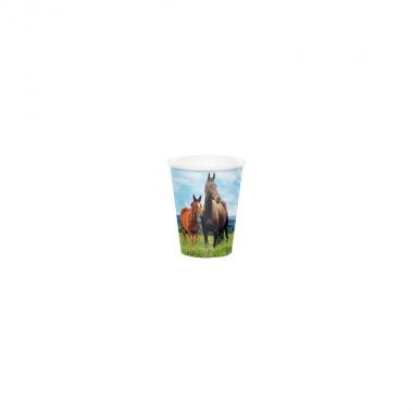 8 bicchieri 266ml cavalli e pony