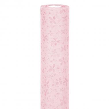 Flowers non-woven roll pink 80x9mt