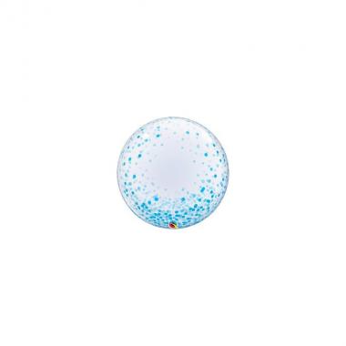 24'' deco bubble blu e confetti