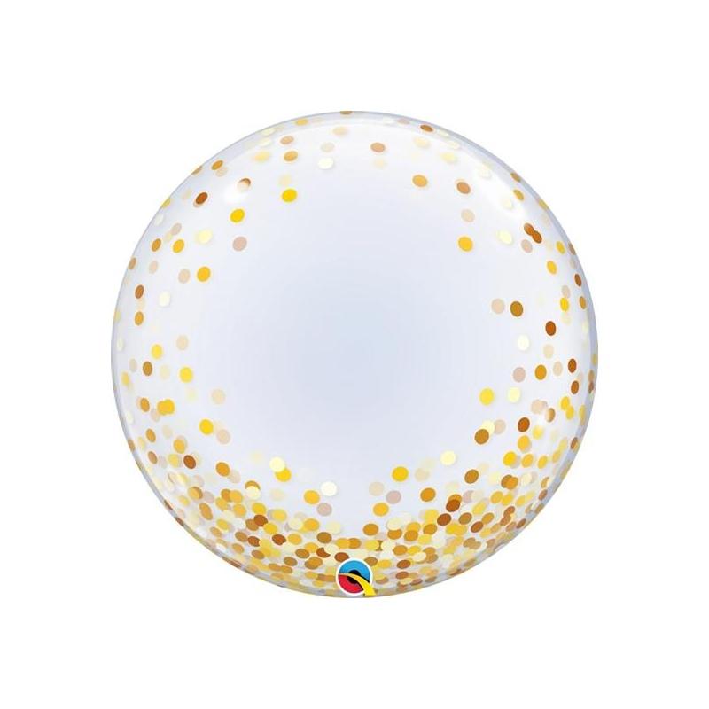 24'' deco bubble gold confetti