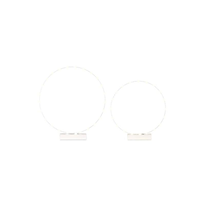 S/2 cerchi bianchi c/led d.450xh.505- d.550xh600