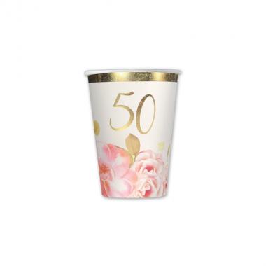 8 bicchiere cc.200 50°anniversario floral
