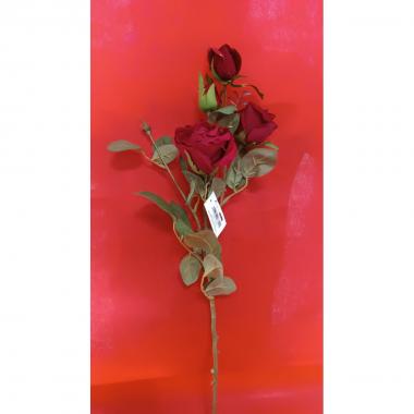 Royal velvet garden rose x 2 flrs & 2 bud 65 cm rosso