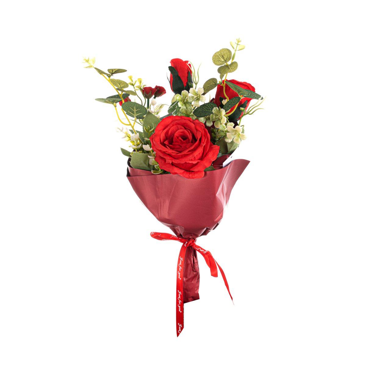 Bouquet rose incartato cm.40